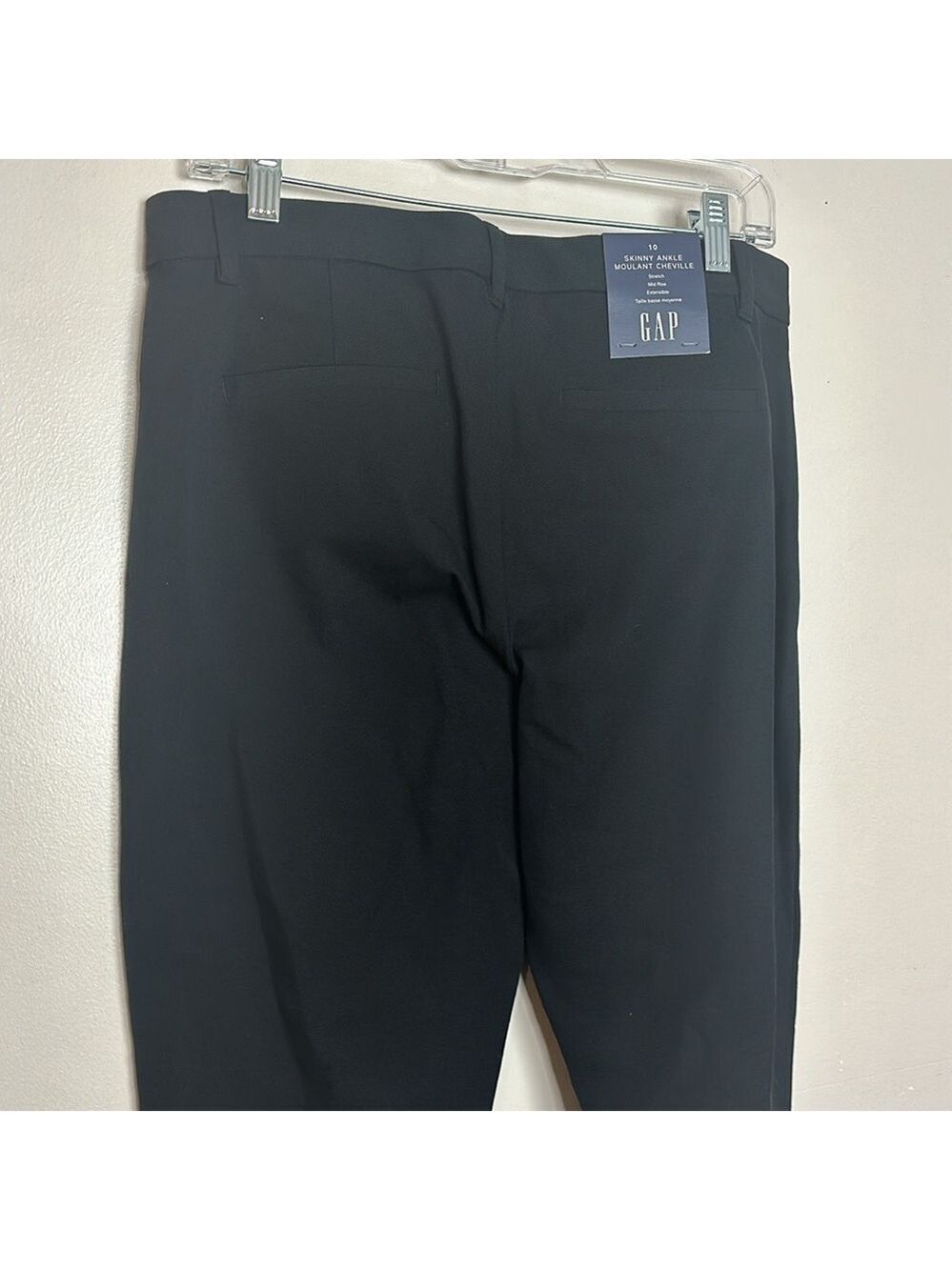 Gap Signature Skinny Ankle Mid Rise Black Trouser Pants in Bi-Stretch Weave - Picture 14 of 15
